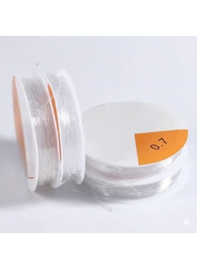 3 Rolls 0.7mm Transparent Jewelry Making String for Beading Jewelry Making Accessories and Beading Necklaces and Bracelets, Multi-Use Easy to Use Flexible Easy to Knotting and Shaping - Image 1